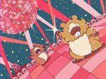  2022 bidoof biped black_eyes brown_body dancing debudebumetabo detailed_background disco disco_ball dot_eyes feral group hi_res night nintendo pink_nose pok&eacute;mon pok&eacute;mon_(species) video_games 