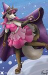  absurd_res anthro bell canid canine clothed clothing dress female fox hi_res jingle_bell magic magic_user mammal roxythefoxy solo witch 