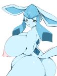  absurd_res anthro big_breasts blue_body blue_eyes blush breasts eeveelution female glaceon hi_res huge_breasts looking_at_viewer mammal nintendo nipples nude open_mouth pok&eacute;mon pok&eacute;mon_(species) pukemilked smile solo video_games 