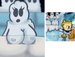 anthro background_character breasts cuphead_(game) female humanoid humor joke snow snowwoman solo video_games weirdkoaladream 