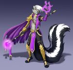  2022 4_toes 5_fingers anthro clothed clothing digital_media_(artwork) feet fingers hair male mammal mephitid skunk solo ticl toes white_hair yellow_eyes 