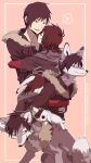  absurd_res akiya-kamikawa alternate_species anthro azuma_tei canid canine clothed clothing duo durarara!! feral feralized fox furrification hi_res human izaya_orihara lagomorph leporid male male/male mammal rabbit square_crossover 