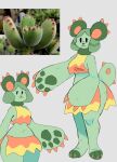  anthro big_hands breasts cactus claws clothing elemental_creature female flora_(puppkittyfan1) flora_fauna green_body green_ears green_hair green_tail hair hi_res navel orange_body orange_claws orange_clothing orange_ears pawpads paws plant puppkittyfan1 slightly_chubby smile solo spiked_ears spiked_tail spikes spikes_(anatomy) two_tone-body yellow_body 