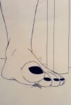  anthro bredlaybagordh duo feet female foot_crush hi_res human macro male mammal micro nails olannah toenails toes traditional_media_(artwork) 