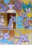  &lt;3 alini_(grimart) anthro biped blue_body breasts claws comic cuddling dialogue english_text fangs female grimart group horn maggie_(grimart) makeup male multicolored_body nidoking nidoqueen nidoran nidoran♀ nintendo open_mouth pok&eacute;mon pok&eacute;mon_(species) question_mark red_eyes shiny_pok&eacute;mon smile spikes spikes_(anatomy) text tini_(grimart) trio two_tone_body video_games white_body white_claws yellow_eyes 