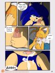  &lt;3 2020 age_difference anal anal_fingering anthro balls bed blue_body blue_fur blush bodily_fluids canid canine cheek_tuft chest_tuft close-up comic cum cumshot dialogue dominant dominant_male drooling duo ejaculating_cum ejaculation ejaculation_while_penetrated erection eulipotyphlan eyes_closed facial_tuft fangs fingering fox fur furniture genital_fluids genitals glistening glistening_genitalia glistening_penis green_eyes hand_on_face handjob head_on_pillow head_tuft hedgehog humanoid_genitalia humanoid_penis lidded_eyes looking_pleasured male male/male mammal miles_prower motion_lines multicolored_body multicolored_fur older_male one_eye_closed open_mouth orgasm penile penis penis_on_face pepamintop porn_dialogue precum raised_shoulders saliva saliva_string seductive sega sex shaking sonic_the_hedgehog sonic_the_hedgehog_(series) speech_bubble submissive submissive_male tongue tongue_out trembling tuft white_body white_fur wink yellow_body yellow_fur younger_male 