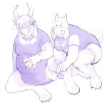  absurd_res anthro asgore_dreemurr beard bite biting_lip blush bodily_fluids boss_monster bovid caprine claws clothing delta_rune_(emblem) diaper diaper_check duo embarrassed facial_hair fangs female genital_fluids hi_res horn kneeling long_ears looking_aside male male/female mammal onesie sheepypeepy sitting slusheep submissive submissive_male symbol tail_tuft toriel tuft undertale undertale_(series) urine video_games wet_diaper wetting 