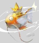  2021 ambiguous_gender dated digital_media_(artwork) digital_painting_(artwork) fish glistening glistening_body gold_body gold_scales grey_background hi_res legless magikarp marine markings metallic nintendo open_mouth pok&eacute;mon pok&eacute;mon_(species) scales shiny_pok&eacute;mon signature simple_background solo solo_focus sparkles sukep video_games whiskers white_fin white_markings white_tail wide_eyed yellow_body yellow_scales 