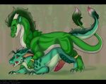  2022 dragon feral genitals green_body horn male male/male mane paws penetration penis symrea 