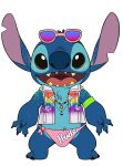  alien bulge clothing disney eyewear glitter hi_res lgbt_pride lilo_and_stitch looking_at_viewer male pride_color_clothing pride_colors solo stitch_(lilo_and_stitch) sunglasses tbid topwear underwear vest yin_yang 