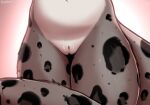  2022 anthro belly digital_media_(artwork) faceless_character faceless_female felid female front_view fur hi_res mammal nude pantherine simple_background snow_leopard solo stargazer 