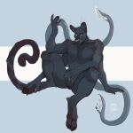  anthro digitigrade displacer_beast featureless_crotch hi_res looking_at_viewer male multi_arm multi_limb nude oukaarts pawpads sitting solo tentacles 