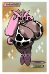  animal_print anthro areola areola_slip big_breasts breasts cow_print cowbell female hi_res huge_breasts hyper hyper_breasts lopunny multifaker5 nintendo pok&eacute;mon pok&eacute;mon_(species) shiny_pok&eacute;mon solo video_games 