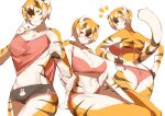  5_fingers absurd_res anthro arknights blush bra breasts butt clothed clothing digital_media_(artwork) felid female fingers frown fur hair hi_res hypergryph looking_at_viewer looking_back mammal multicolored_body multicolored_fur multicolored_hair mx99926 navel one_eye_closed orange_body orange_fur orange_hair pantherine panties pawpads pink_bra pink_clothing pink_panties pink_underwear shirt simple_background sitting solo studio_montagne tiger tongue topwear underwear video_games waaifu_(arknights) white_body white_fur white_hair wink 