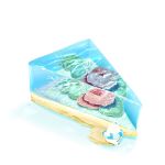  artist_name bear cake cake_slice caustics chai_(drawingchisanne) coral_reef food food_focus innertube original polar_bear simple_background sitting underwater white_background 