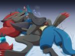  anthro black_body blue_body duo eyes_closed female female_penetrated japanese_text kemonobito looking_pleasured lucario male male/female male_penetrating male_penetrating_female nintendo penetration pok&eacute;mon pok&eacute;mon_(species) text video_games zoroark 