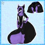  anthro big_tail canid canine clothed clothing crossdressing ear_piercing feyyore floofy_tail fox hi_res lilmissmetalmouth male mammal piercing solo swimsuit_bulge swimwear 