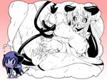  anal_fingering artist_request astaroth_(shinrabanshou) black_sclera blue_hair blue_skin blush breasts chibi demon demon_girl demon_tail female_pervert fingering futanari horns imagining large_breasts long_hair masturbation nipples no_testicles object_insertion penis pervert pointy_ears pussy saliva shinrabanshou shirt solo sounding spread_legs sweat tail tail_masturbation tail_wrap tailjob tears trembling trembling_penis urethral_insertion white_shirt 