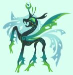  &lt;3 antennae_(anatomy) equid equine eyelashes female feral friendship_is_magic gradient_fur horse mammal my_little_pony notched_wings open_mouth peaceandlove26 queen_chrysalis_(mlp) solo wings 