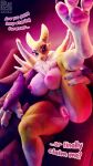  3d_(artwork) absurd_res anthro bandai_namco breasts dialogue digimon digimon_(species) digital_media_(artwork) english_text female fur genitals hi_res nipples picti pussy renamon solo text yellow_body yellow_fur 