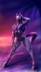  2022 4_fingers anthro clothed clothing day detailed_background digital_media_(artwork) equid equine equus fingers hair hi_res hooves horse long_hair male mammal navel outside sky smile solo standing thong topless underwear 