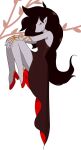  1girl adventure_time alternate_costume bite_mark black_hair breasts closed_mouth colored_skin dress english_commentary full_body grey_skin hair_over_one_eye high_heels highres kagorurhodes long_hair marceline_abadeer pointy_ears red_footwear solo vampire very_long_hair 