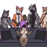  alpha_channel anthro breasts canid canine canis cinix cougar dominant dominant_female equid equine felid feline female fox furniture group hair hyaenid imminent_sex intersex intersex/male leash leash_and_collar male male/female mammal nude panda-chan_(artist) purple_hair simple_background sofa spotted_hyena transparent_background wolf zebra 