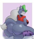  absurd_res animatronic anthro big_breasts big_butt bottomless breasts butt canid canine canis clothed clothing collar ear_piercing female five_nights_at_freddy&#039;s five_nights_at_freddy&#039;s:_security_breach green_hair grey_body hair half-closed_eyes hi_res kneeling leg_warmers legwear machine mammal multicolored_hair narrowed_eyes piercing robnashe robot roxanne_wolf_(fnaf) scottgames sitting smile solo thick_thighs topwear two_tone_hair video_games white_hair wolf yellow_eyes 
