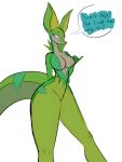  anthro breasts dialogue english_text female hi_res humanoid mayple_(l0ad1ng) nintendo pok&eacute;mon pok&eacute;mon_(species) presenting presenting_breasts serperior solo text video_games 