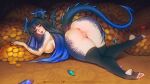  absurd_res anthro anus big_breasts big_butt breasts butt coin dragon_girl enia feet female from_behind_(disambiguation) genitals gold hi_res huge_breasts nude presenting pussy solo 
