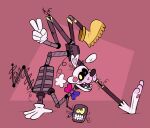  2021 ambiguous_gender animatronic anthro bisexual bisexual_pride_colors bow_tie broken_knee canid canine clothing colored curled_tail digital_drawing_(artwork) digital_media_(artwork) exposed_endoskeleton female five_nights_at_freddy&#039;s five_nights_at_freddy&#039;s_2 fluffy fluffy_tail footwear fox freckles gesture gloves handwear hi_res lgbt_pride lipstick long_tail looking_at_viewer machine makeup male mammal mangle_(fnaf) metal multicolored_body open_mouth pawpads pink_body pink_cheeks pose pride_colors robot scottgames sharp_teeth shoes skkortysoup solo teeth unusual_anatomy v_sign video_games white_body wire yellow_eyes 