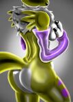 absurd_res anthro bandai_namco breast_grab breasts butt digimon digimon_(species) female fur hand_on_breast heartlessangel3d hi_res lineless nude renamon solo white_body white_fur yellow_body yellow_fur 