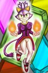  abstract_background absurd_res anthro blaze_the_cat clothed clothing female fire footwear fur heartlessangel3d hi_res purple_body purple_fur sega shoes solo sonic_the_hedgehog_(series) tight_clothing 
