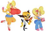  activision anthro bandicoot big_breasts big_butt big_eyes blonde_hair breasts butt clothed clothing coco_bandicoot crabtopus crash_bandicoot_(series) doctor_neo_cortex female fully_clothed group hair hi_res huge_butt human lips male male/female mammal marsupial nipple_outline phone short_stack small_breasts solo tawna_bandicoot thick_thighs trio video_games wide_hips 