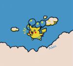  advos ambiguous_gender artist_name balloon cloud digital_media_(artwork) feral flying fur hi_res inflatable mammal nintendo open_mouth outside pikachu pok&eacute;mon pok&eacute;mon_(species) rodent sky smile solo video_games yellow_body yellow_fur 