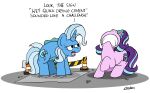  bobthedalek cement clenched_teeth cutie_mark dialogue english_text equid equine female friendship_is_magic glowing hi_res horn levitation magic mammal my_little_pony starlight_glimmer_(mlp) teeth text traffic_cone trixie_(mlp) unicorn 