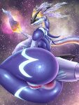  2022 anthro anus big_breasts bodily_fluids breasts butt clitoris curvy_figure digital_media_(artwork) dragon female gaping gaping_anus genitals hi_res huge_breasts legendary_pok&eacute;mon letfurry1t looking_at_viewer machine miraidon nintendo nipples non-mammal_breasts nude open_mouth pok&eacute;mon pok&eacute;mon_(species) presenting presenting_anus presenting_hindquarters presenting_pussy pussy robot smile solo space speech_bubble tail thick_thighs video_games voluptuous wide_hips 