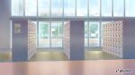  blue_sky building chisagogo2 cloud commentary_request day door glass_door indoors locker no_humans original scenery school shoe_locker sky tree watermark 