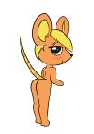  alpha_channel animal_crossing anthro bettina_(animal_crossing) blonde_hair blush butt female fur hair happy_harvey hi_res inner_ear_fluff lidded_eyes looking_at_viewer looking_back mouse_trap nintendo nude orange_body orange_fur phone_drawing raised_tail simple_background solo transparent_background trap_(contrivance) tuft video_games 
