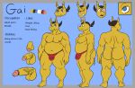  anthro balls blue_eyes butt cherryfox73 erection gai_(cherryfox73) genitals hair hi_res horn male mammal muscular muscular_male nipples nude penis ponytail rhinocerotoid simple_background smile solo yellow_body yellow_skin 