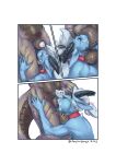  2022 absurd_res accessory animal_genitalia anthro ball_sniffing balls big_balls big_dom_small_sub big_penis big_sheath black_claws black_horn black_penis blue_body blue_eyes blue_scales bodily_fluids cheek_bulge claws collar comic crotch_sniffing cum cum_in_mouth cum_inside cum_on_face dairuga dominant dominant_anthro dominant_male dragon dripping duo eyes_closed faceless_anthro faceless_character faceless_male fellatio finger_claws forced forced_oral genital_fluids genitals grey_balls grey_body grey_penis grey_scales grey_sheath hair hair_accessory hairband hand_on_head hand_on_leg head_grab hi_res horn kneeling kneeling_oral_position larger_anthro larger_male leg_grab male multicolored_body multicolored_scales onomatopoeia oral penetration penile penis penis_in_mouth penis_tip precum precum_drip precum_on_balls precum_on_face precum_on_own_balls precum_on_self precum_string red_collar red_hairband redishdragie ryou_(ryoudrake) scales scalie sex sheath sheath_penetration sheath_play signature simple_background size_difference smaller_anthro smaller_male sniffing sound_effects submissive submissive_anthro submissive_male text two_tone_body two_tone_scales white_background white_hair yellow_body yellow_scales 