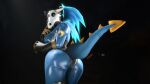  3d_(artwork) anthro big_breasts big_butt bone breasts butt clothing digital_media_(artwork) dragon extrachunkthis female gloves handwear latex_gloves low-angle_view pyro_(team_fortress_2) raised_tail rubber rubber_clothing rubber_suit skull skull_head solo team_fortress_2 thick_thighs valve video_games wings 