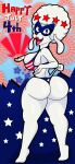  2022 4th_of_july abstract_background absurd_res american_flag_bikini anthro big_breasts big_butt bikini breast_squish breasts butt canid canine canis captain_carrot_and_his_amazing_zoo_crew cleavage clothed clothing curvaceous curvy_figure dc_comics detailed_background digital_drawing_(artwork) digital_media_(artwork) domestic_dog english_text eyelashes female fingers floppy_ears fur hair hi_res hourglass_figure lips looking_at_viewer looking_back mammal mask poodle side_boob simple_eyes skimpy skimpy_bikini small_waist smile solo someth1ngoranother squish standing stars_and_stripes swimwear text thick_thighs tongue united_states_of_america voluptuous white_body white_fur white_hair wide_hips yankee_poodle 