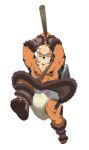  2ta anthro arcanine canid canine clothing diaper feces footwear fur hammer hi_res male mammal messy_diaper muscular muscular_male nintendo orange_body orange_fur pok&eacute;mon pok&eacute;mon_(species) sandals scat soiling solo tools video_games 