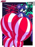  4th_of_july absurd_res big_breasts big_butt breasts butt cuddle_team_leader curvy_figure epic_games eyewear female fireworks fireworks_team_leader fortnite hi_res huge_breasts huge_butt humanoid looking_back mammal simple_background solo sunglasses text tongue tongue_out ursid video_games voluptuous wide_hips zeglo-official 