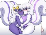  2022 anthro big_breasts big_tail blush breast_squish breasts butt coco_scent_(henrietta_lamb) denzeltip digital_media_(artwork) duo eavesdropping embrace female female/female fingering fur henrietta_the_little_lamb incest_(lore) kissing mammal masturbation mephitid multicolored_body multicolored_fur nude shaded short_stack sibling simple_background sister sisters skunk spying squish striped_skunk sweet_scent_(henrietta_lamb) thick_thighs two_tone_body two_tone_fur white_body white_fur 