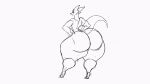  2020 animated anthro big_butt butt dragon female hand_on_butt hand_on_hip huge_butt hybrid kobold long_tail looking_back pebthedrabold sketch solo swaying thick_thighs wide_hips wiggle zeni_the_drabold 