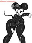  absurd_res anthro breasts clothing disney female genitals hat headgear headwear hi_res huge_hips mammal minnie_mouse mouse murid murine overweight panties panties_around_one_leg pussy renegade-157 rodent simple_background underwear underwear_around_one_leg white_background wide_hips 