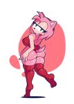  absurd_res alpha_channel amy_rose anthro breasts clothing eulipotyphlan female footwear fur green_eyes hedgehog hi_res legwear leotard mammal nipple_outline pink_body pink_fur red_clothing red_footwear red_legwear red_leotard red_socks red_stockings sega socks solo sonic_the_hedgehog_(series) stockings tail_motion thehoraco thigh_highs 