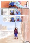  absurd_res alley building city clothed clothing comic dragon duo female female/female hair hi_res horn kissing outside rue_(the-minuscule-task) scarf street the-minuscule-task 